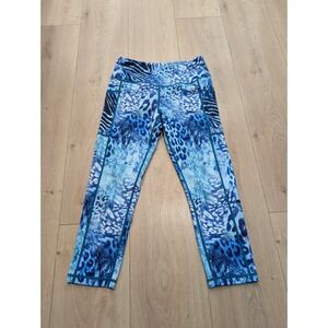 Constantly Varied Gear Leggings Extra Small Exotic Blue Animal Capri Squats CVG